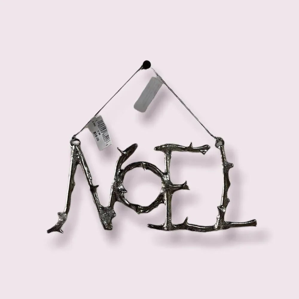 Bloomingdale's Silver Wire Noel Christmas / Holiday Ornament